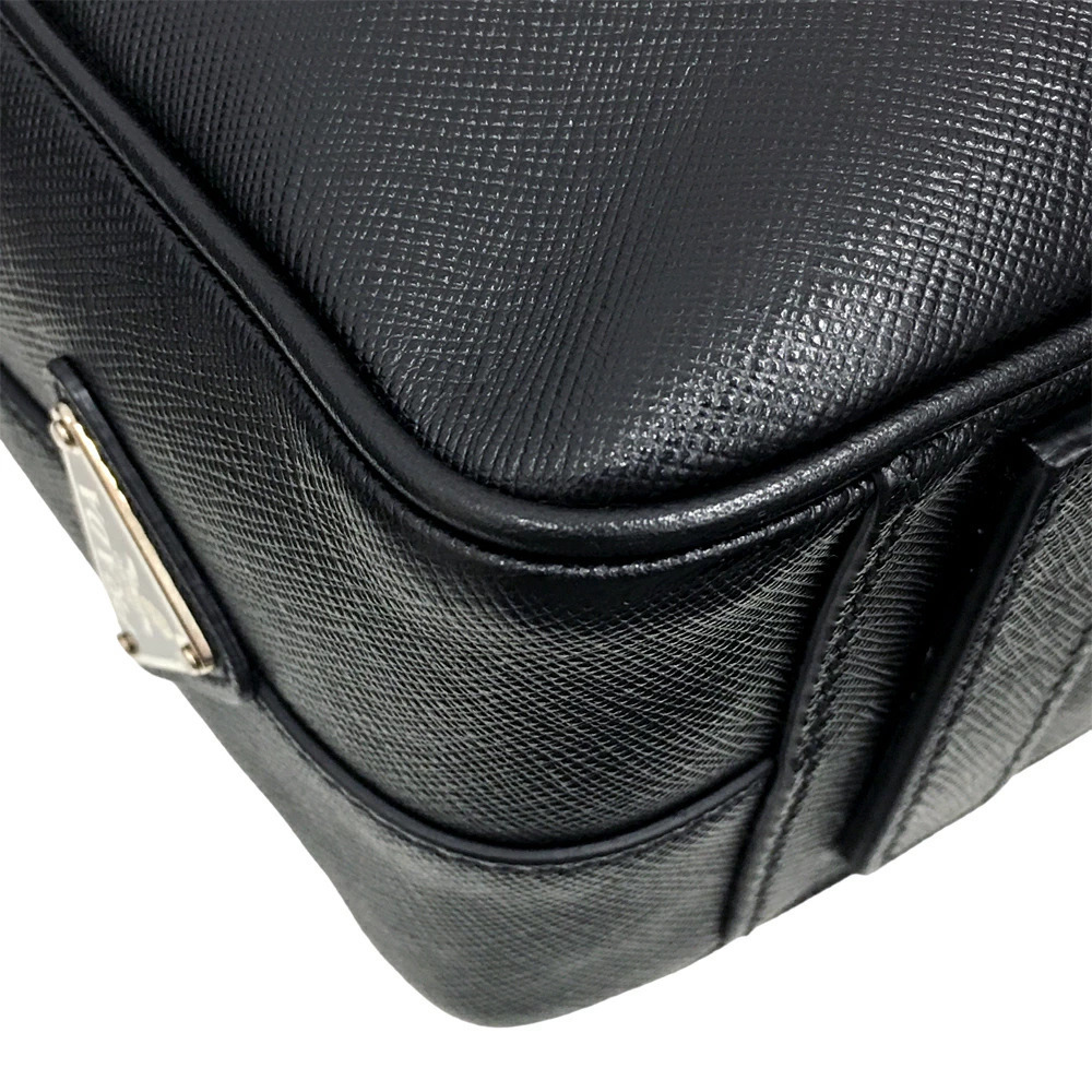 Prada Briefcase Business Bag Handbag Black Leather - Picture 9 of 10
